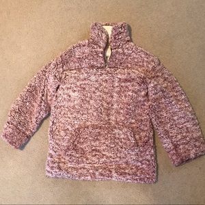 Emmer & oat Sherpa half zip pull over